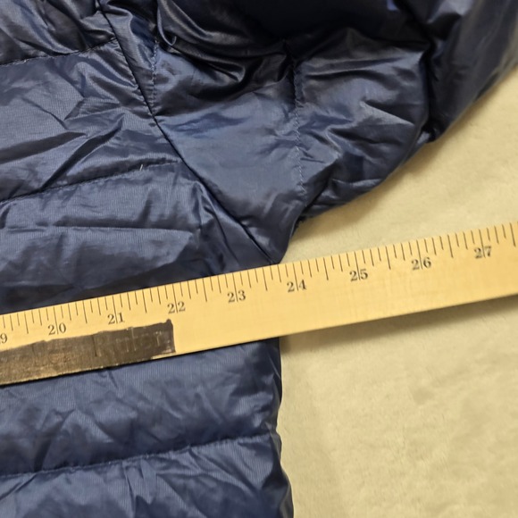 Marmot Azos Down Puffer Jacket Mens XL Blue 700 Fill Altered Sleeves Womens 1X - Picture 10 of 14